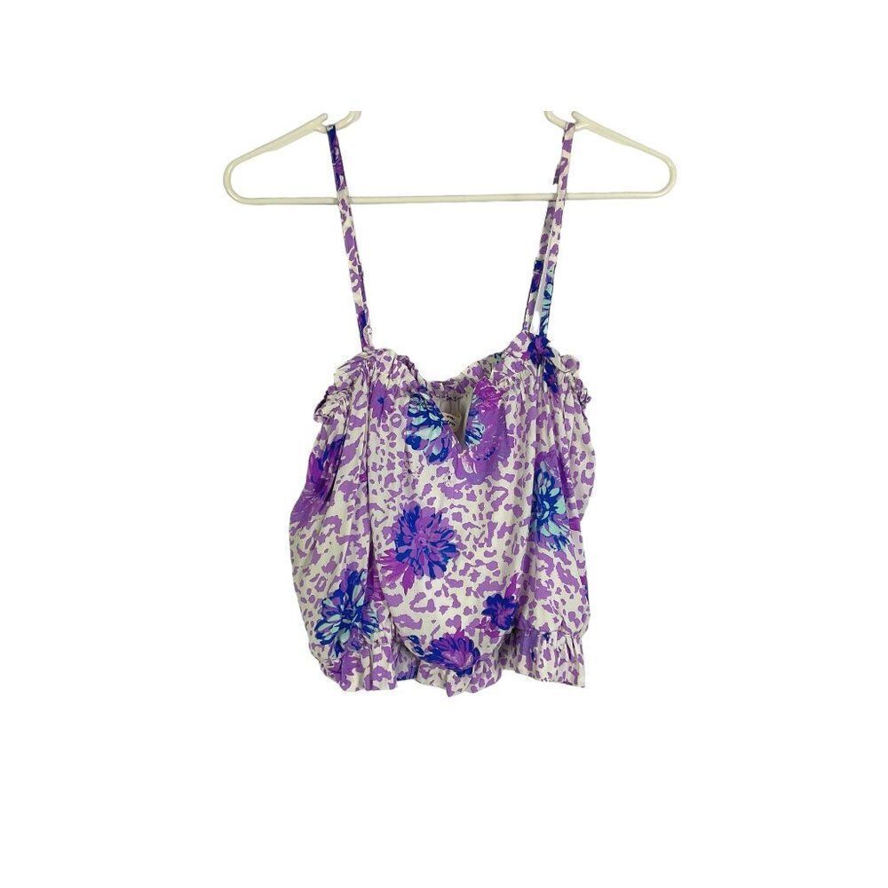 Entro Floral Print Spaghetti Strap Top, Women's Medium, Lined, Cropped, NWT